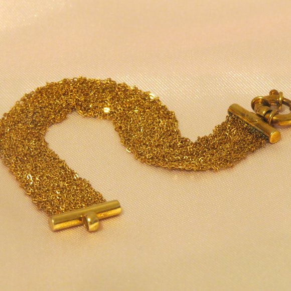 18k plated Sterling Silver multi chain hand made bracelet - Picture 2 of 4